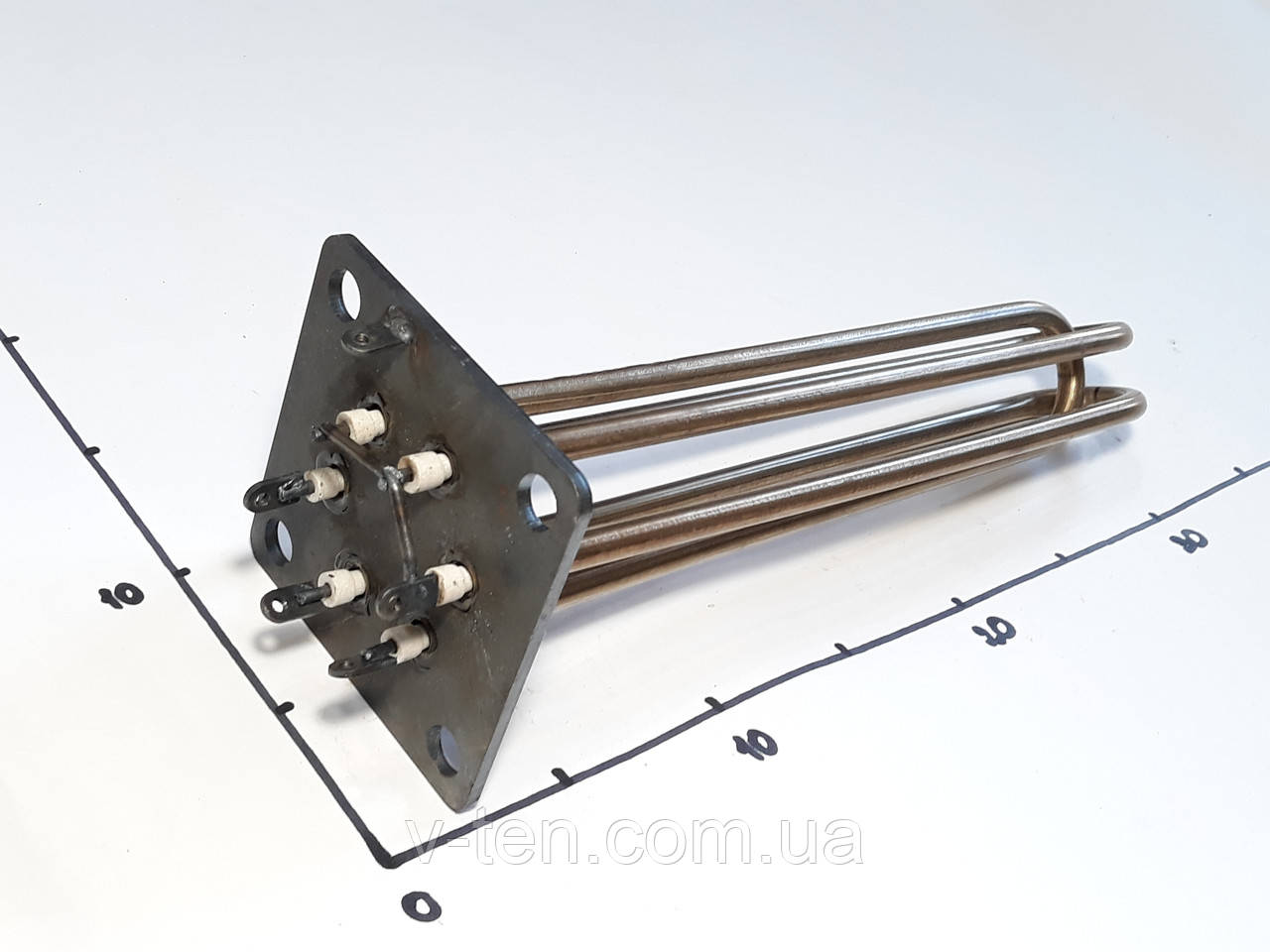Блок ТЕНів 4500W на фланці 100×100 (Україна), фото 1
