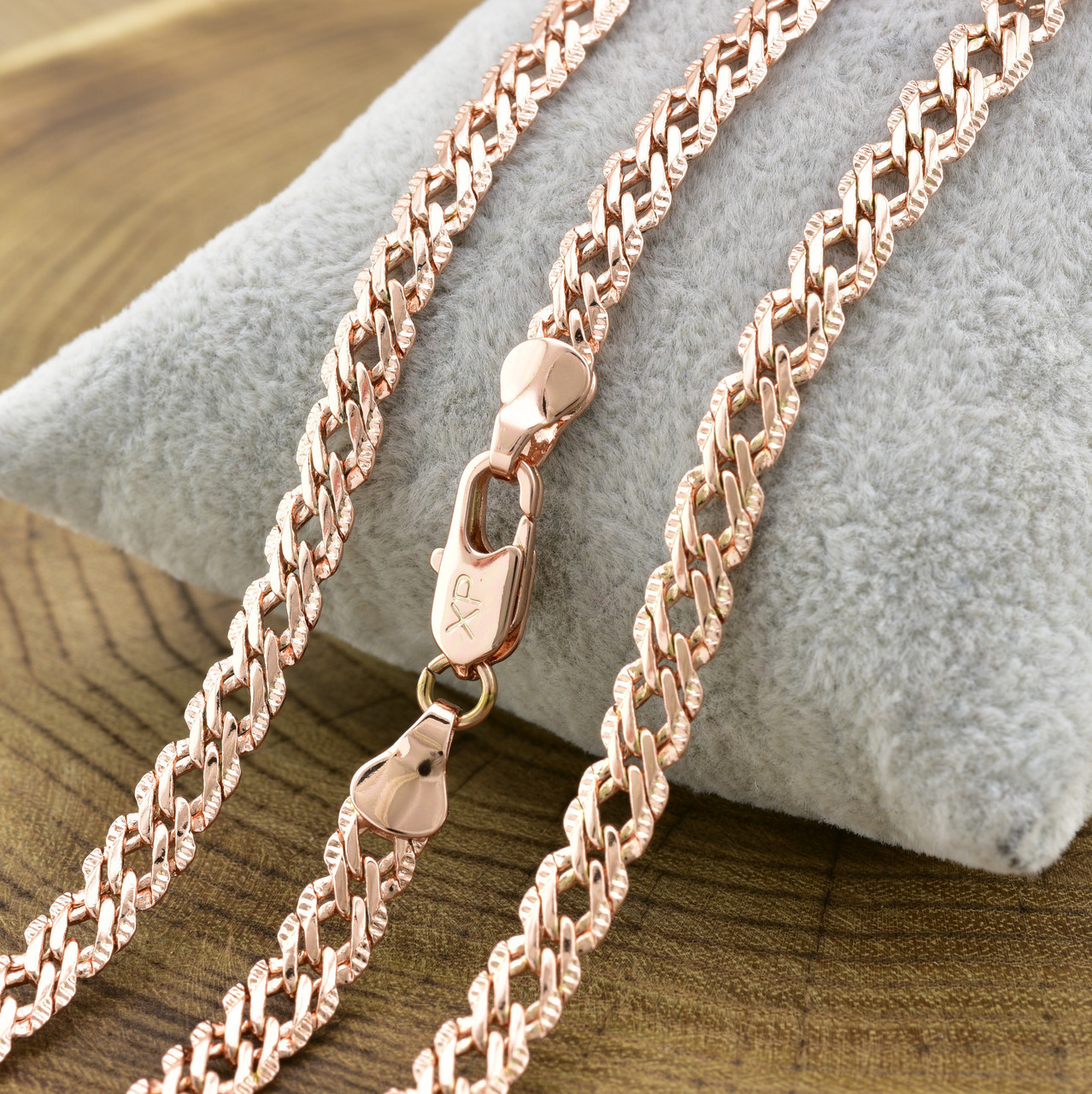 Ланцюжок Ромбік з орнаментом 52218 ширина 6 мм позолота РО довжина 50, фото 1