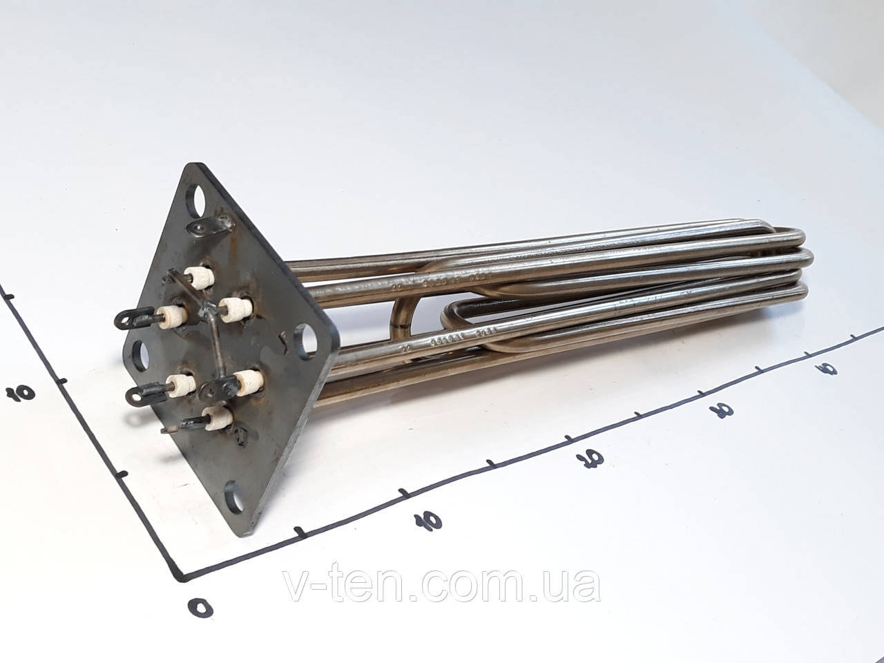 Блок ТЕНів 12000W на фланці 100×100 (Україна), фото 1