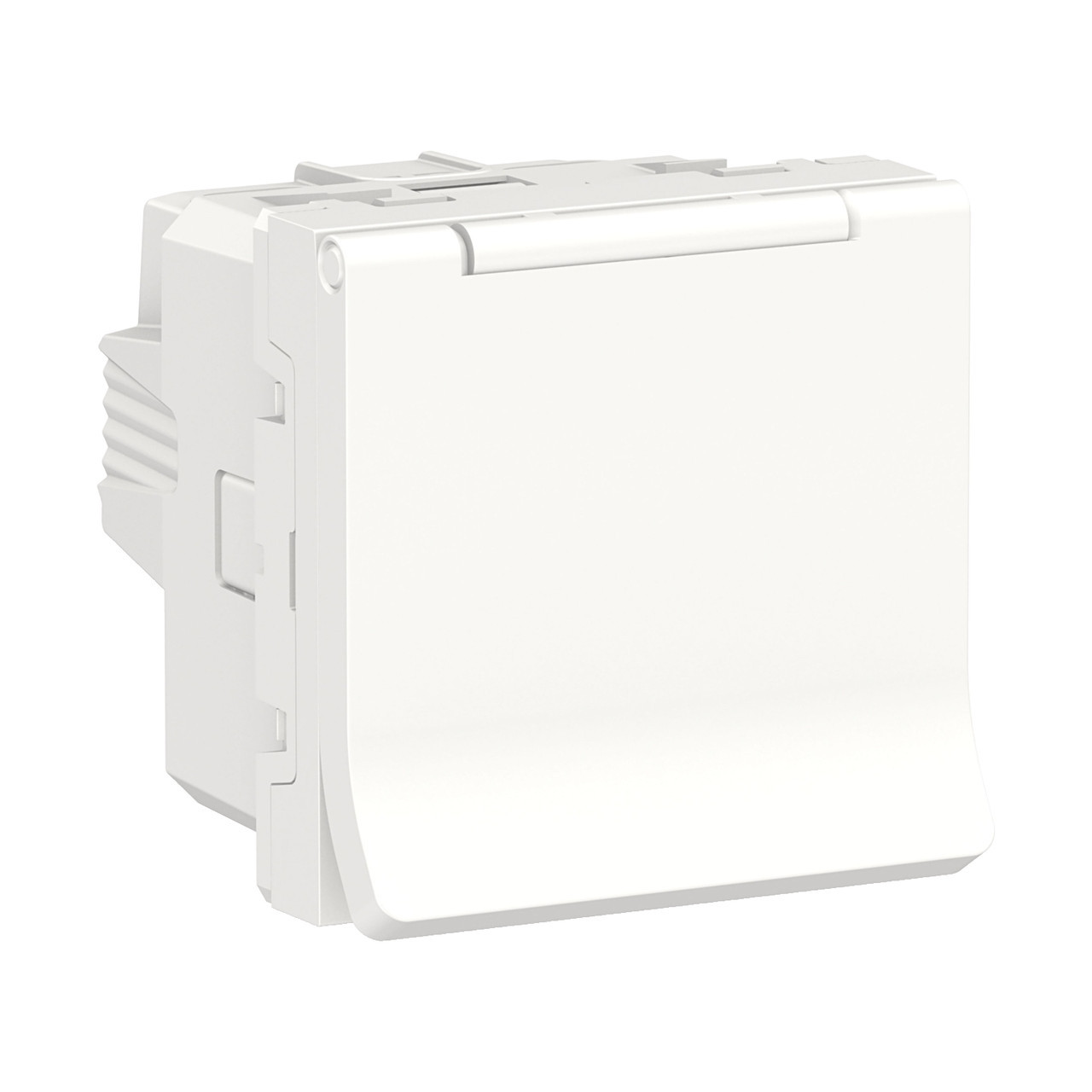 Розетка з з/к з шторками і кришкою Білий Unica New Schneider Electric NU303718TA