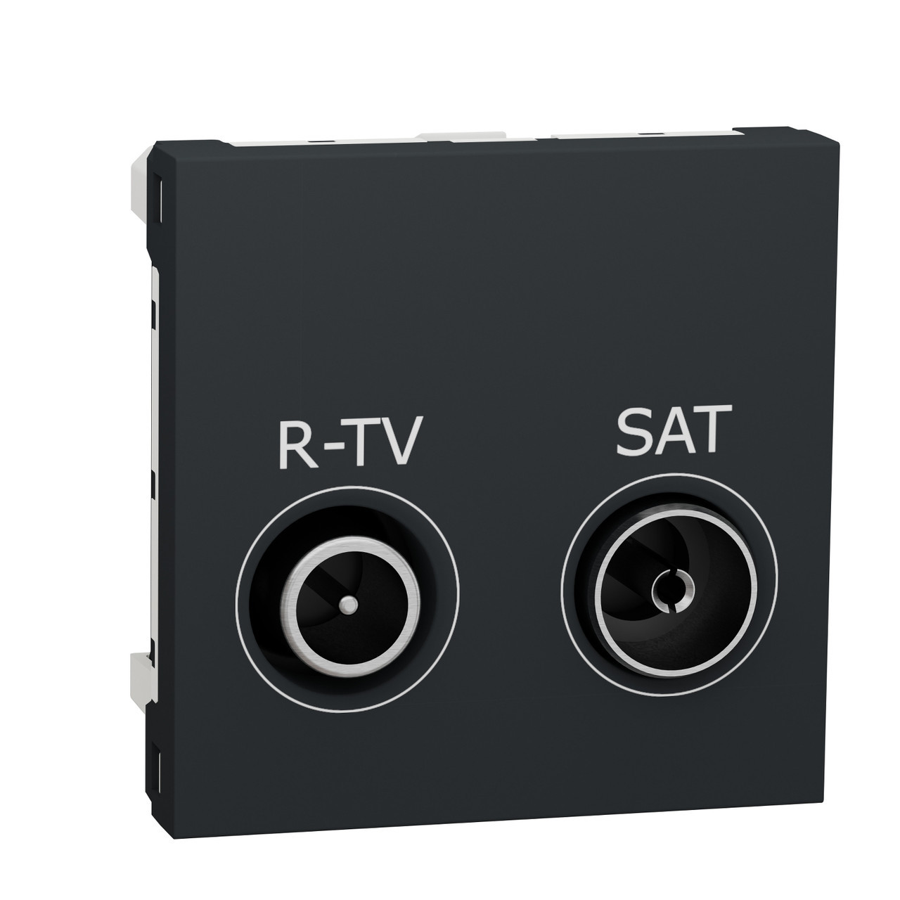 Розетка R-TV SAT одинарна 2 модуля Антрацит Unica New Schneider Electric NU345454