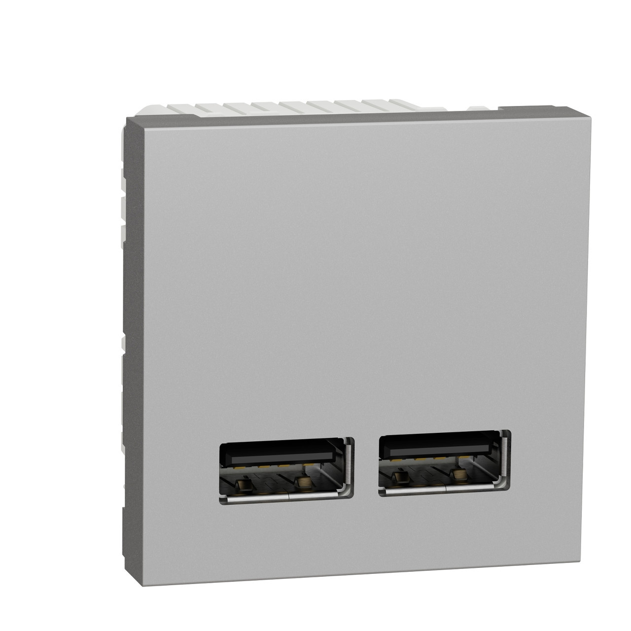 Розетка USB 2.1 А 2 модуля Алюміній Unica New Schneider Electric NU341830