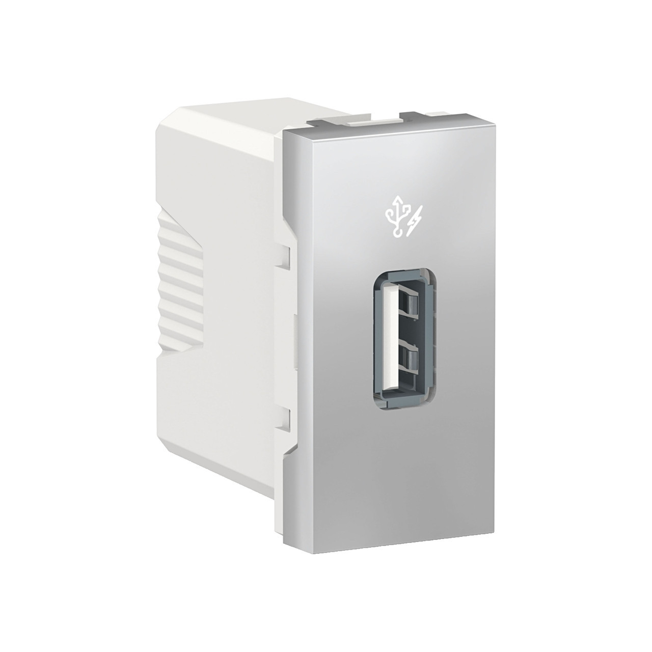 Розетка USB 1 модуль Алюміній Unica New Schneider Electric NU342830