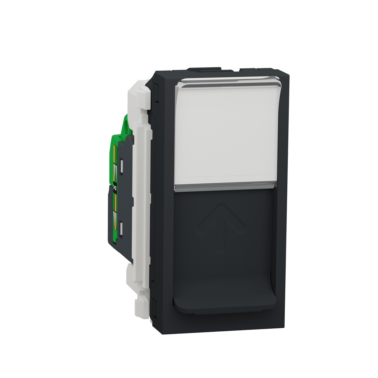 Розетка комп'ютерна RJ45 одинарна категорія 6 UTP 1 модуля Антрацит Unica New Schneider Electric NU341454