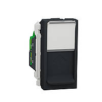 Розетка компьютерная RJ45 одинарная категория 5 UTP 1 модуль Антрацит Unica New Schneider Electric NU341054