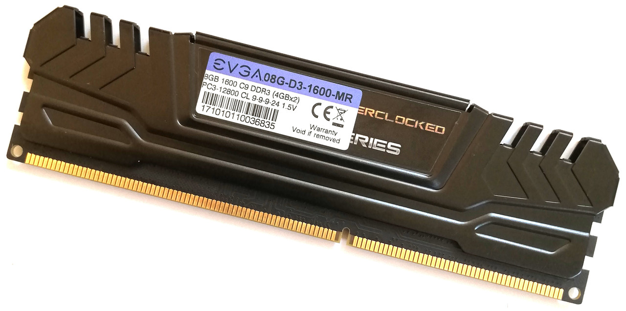 Игровая оперативная память EVGA DDR3 4Gb 1600MHz PC3 12800U 1R8 CL9 (08G-D3-1600-MR) Б/У