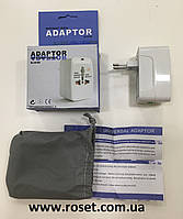 Переходник адаптер сетевой с вилки для розеток Adaptor International all-in-one , EU, US, UK