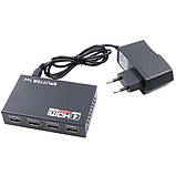Сплітер розгалужувач 1x4 порти HDMI splitter v1,4 1080P 4K 3D, фото 3