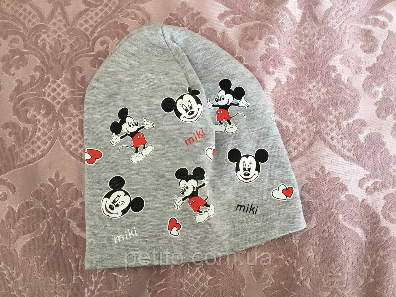 Дитяча шапочка в сірому кольорі, фото 1