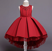 Платье бордовое на рост 140+ выпускное нарядное для девочки в садик или школу.