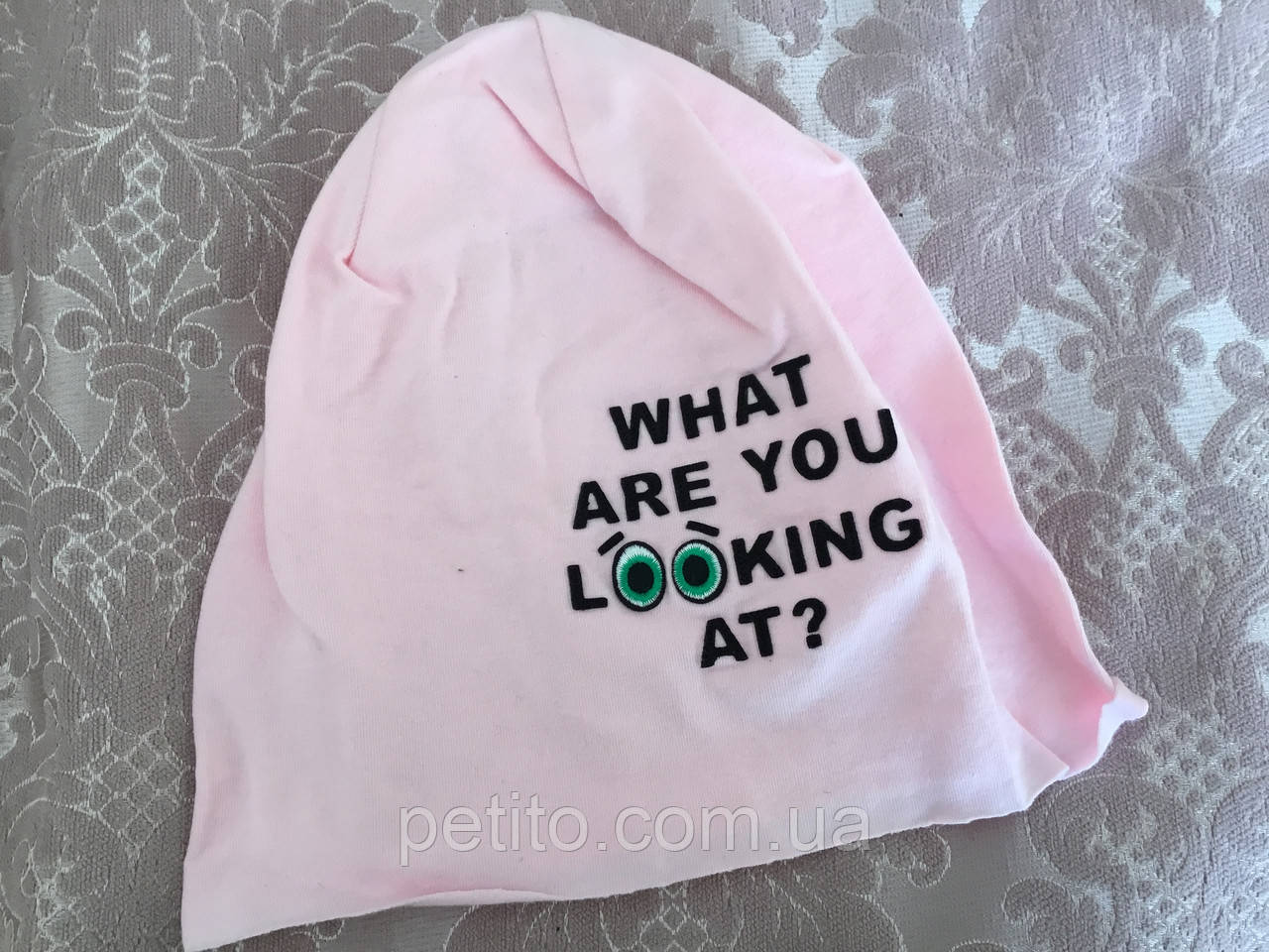 Шапочка для дівчинки рожевого кольору, фото 1