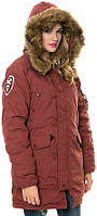 Зимова жіноча куртка аляска Altitude W Parka Alpha Industries (червона вохра)