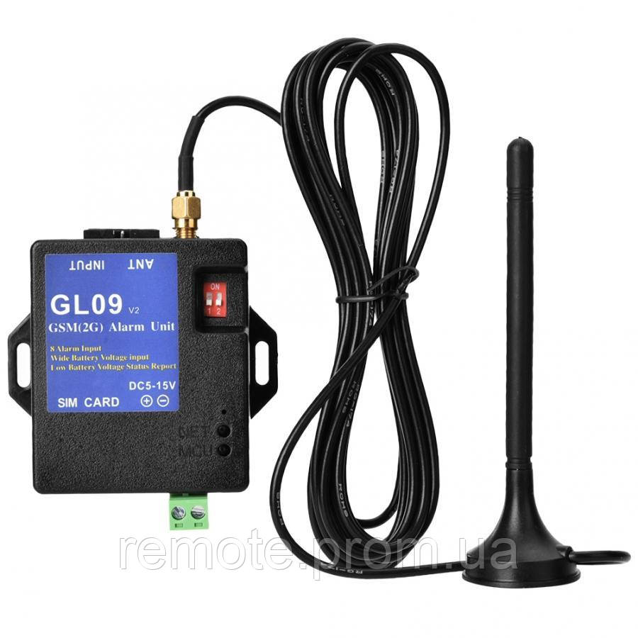 GL09 8 канальный (8 входов) GSM контроллер для сигнализации по SMS с контролем питания - фото 3 - id-p1147779754