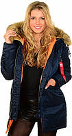 Зимняя женская куртка аляска N-3B W Parka Alpha Industries (синяя)