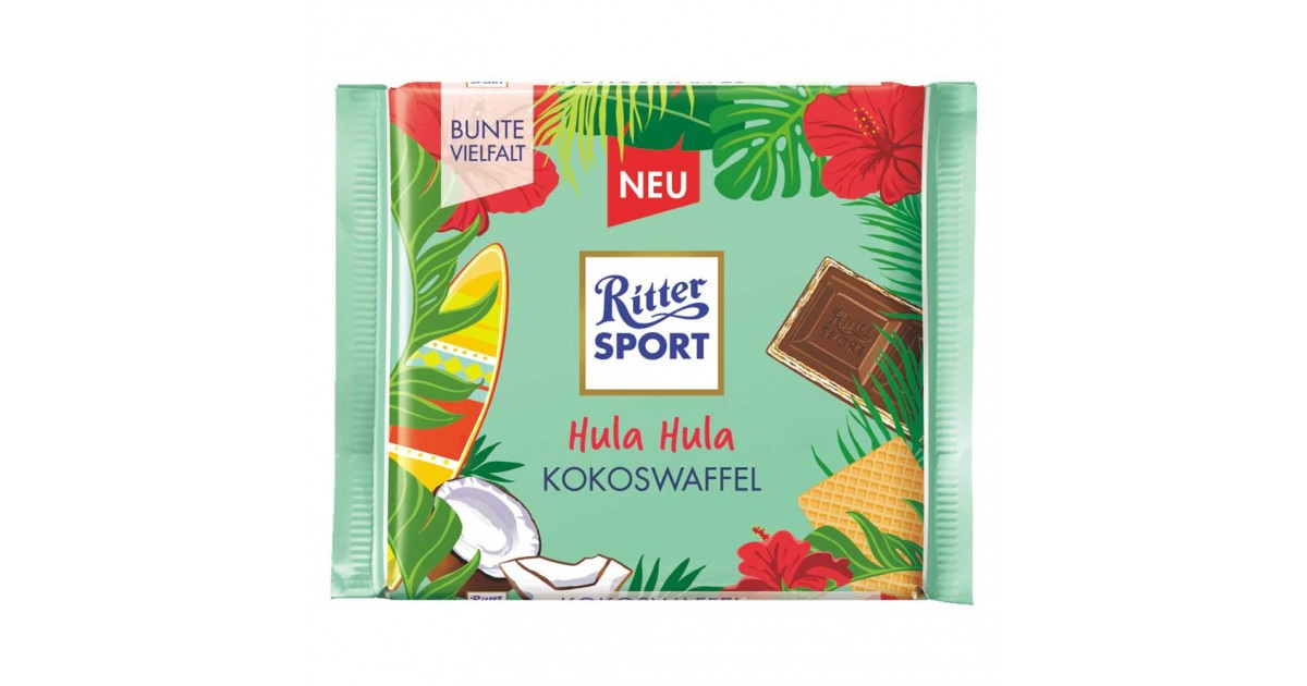 Шоколад Ritter Sport літня новинка Hula-Hula, 100 грамів