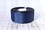 Репсова стрічка 4 см, 25 ярд/рулон, кольори шкільний "темно-синій", фото 2