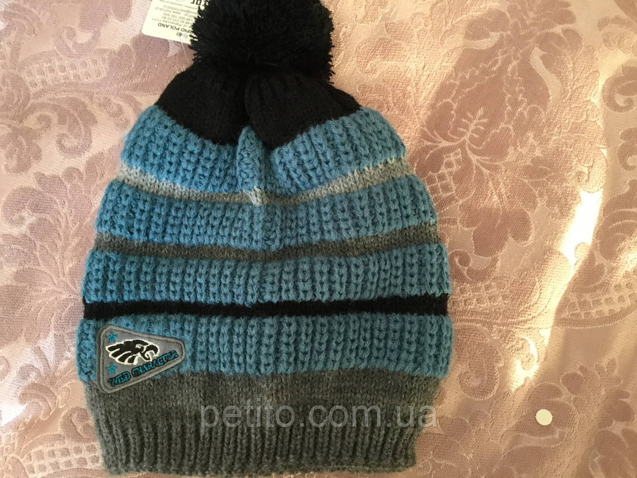 Дитяча шапочка для хлопчика синього кольору, фото 1