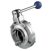 Затвор дисковий нержавіючий приварний DIN AISI 304 DN 50 (52х1,5)