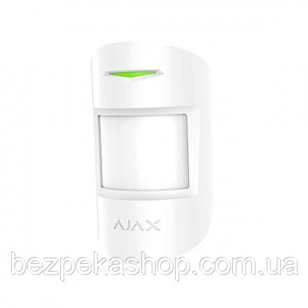 Ajax MotionProtect Plus white бездротовий датчик руху з мікрохвильовим сенсором, фото 1