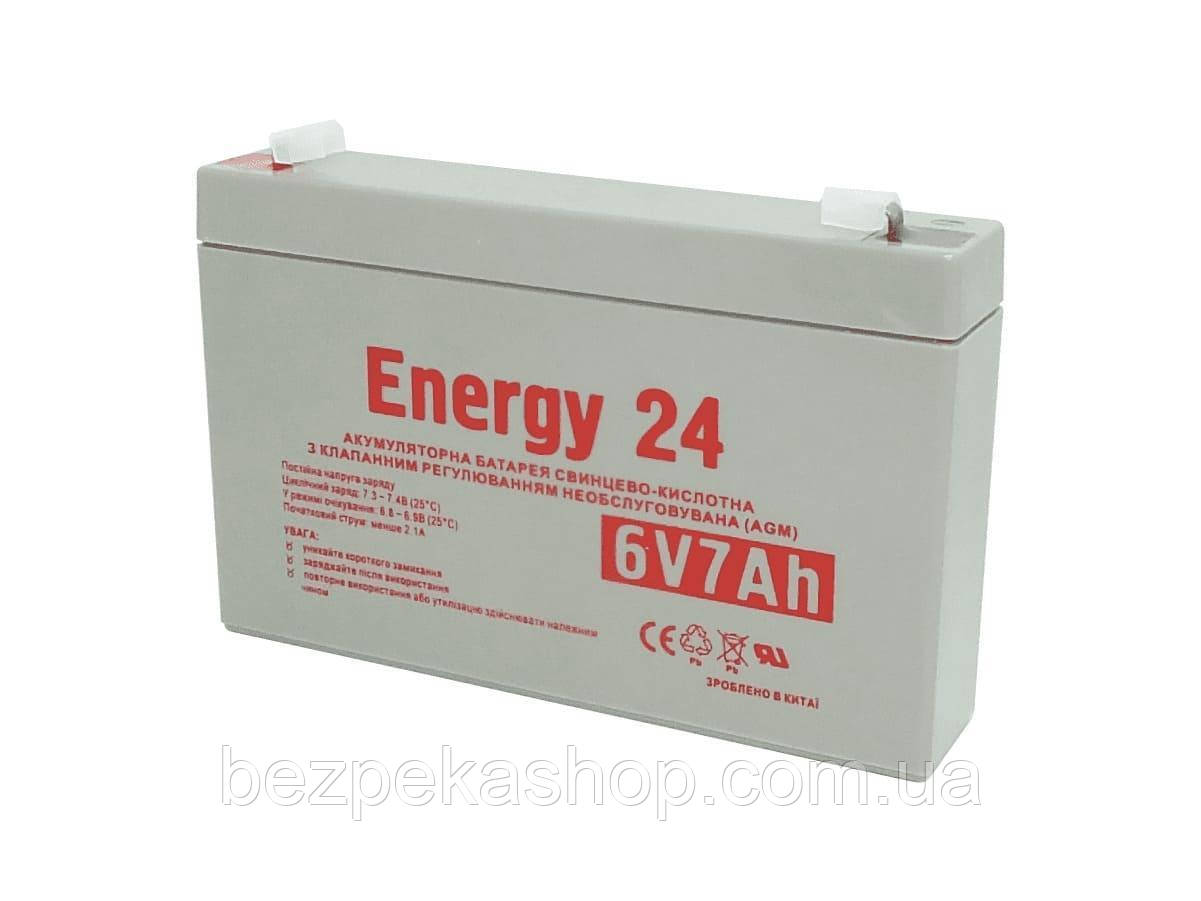Energy24 Акумулятор олив'яно-кислотний 6V7AH