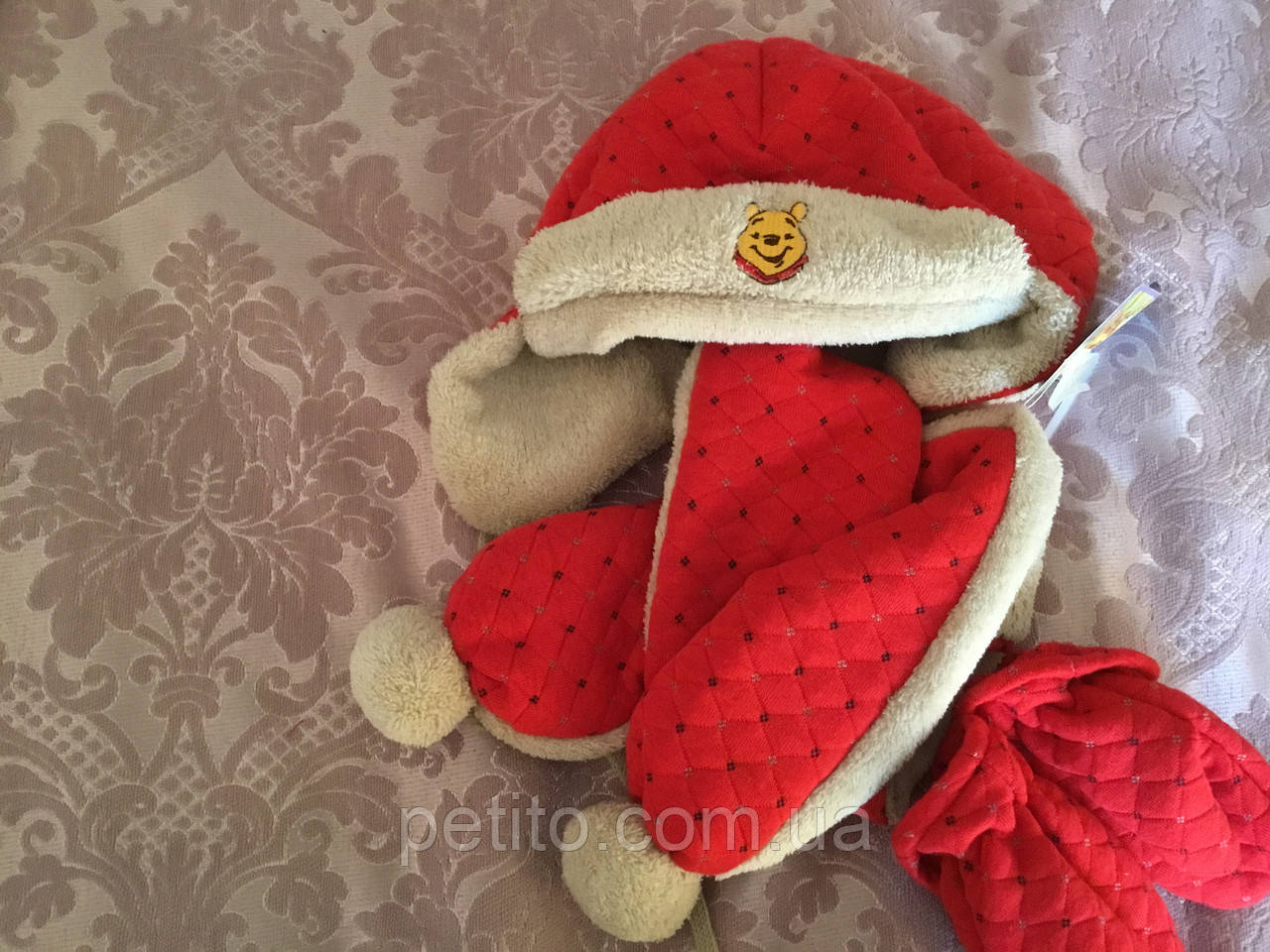 Шапочка з шарфиком і рукавичками для новонароджених, фото 1