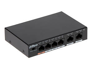 Dahua DH-PFS3006-4ET-60 комутатор 6-портовий, 4 з них з PoE