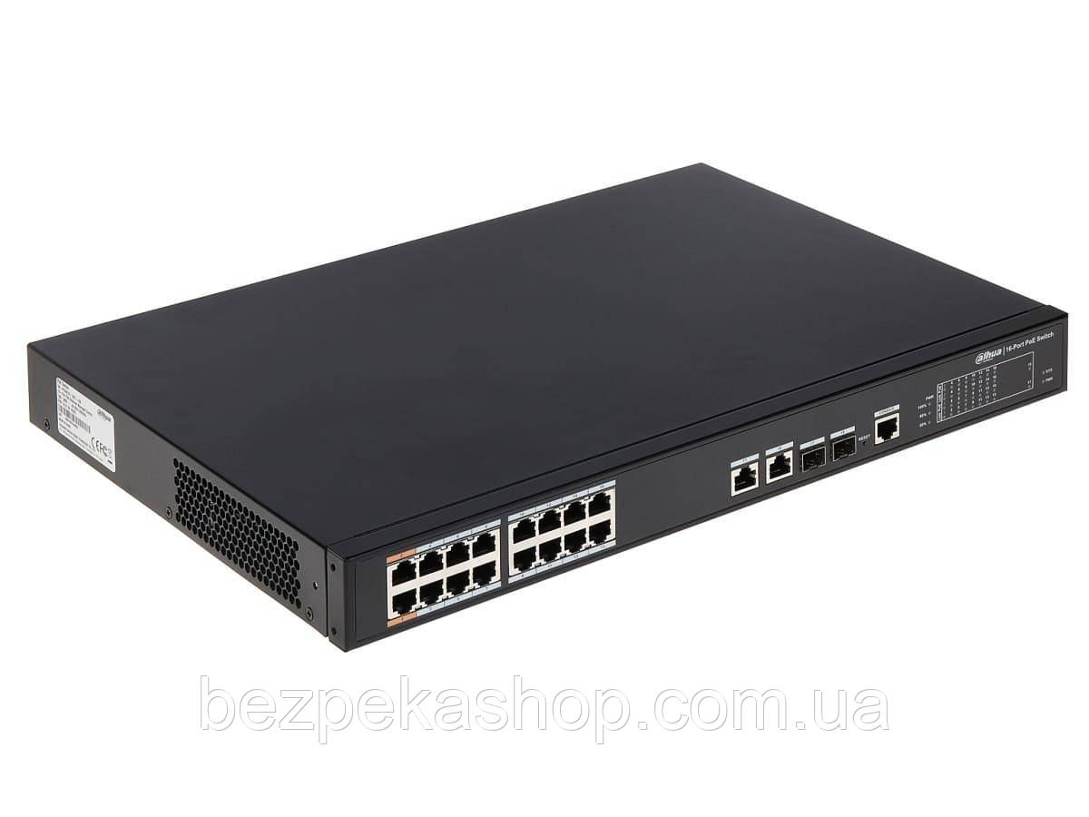 Dahua PFS4218-16ET-190 комутатор 18-портовий, 16 з них з PoE
