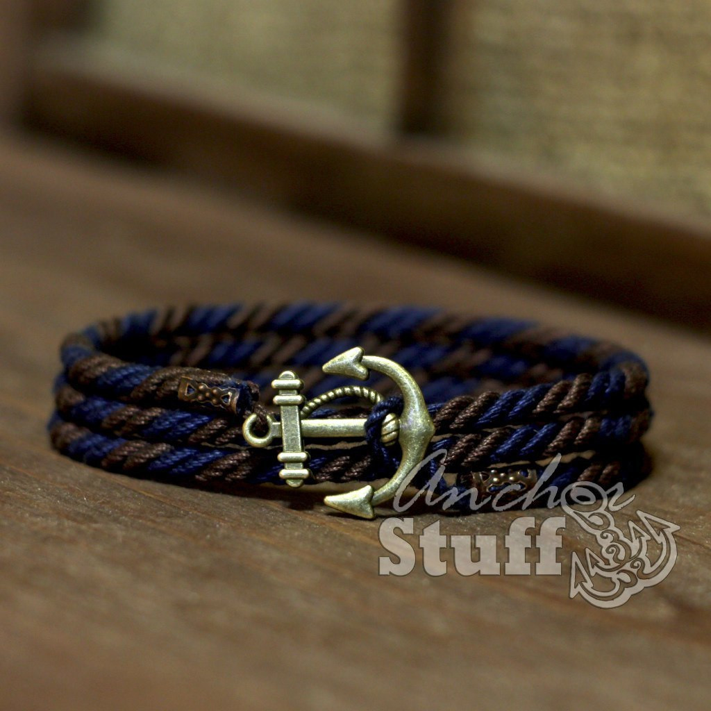 Браслет з якорем Anchorstuff - Atlantic Line Brown/Blue
