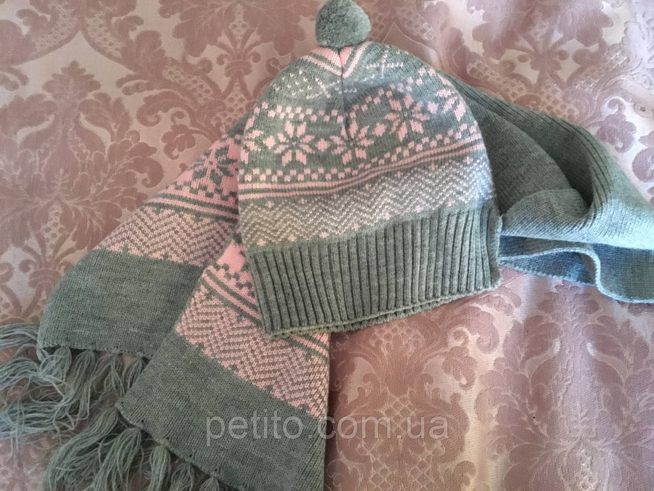Шапочка з шарфиком для дитини 3-5 років, фото 1