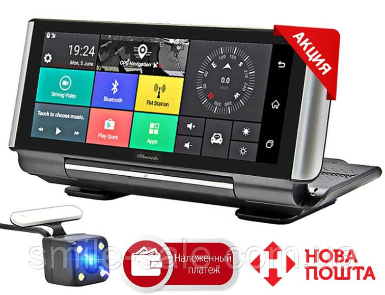 Автомобільний складаний реєстратор на торпеду TianSu ANDROID, 7" сенсор, 2 камери, GPS+ WiFi,16Gb, FM, 3G Sim