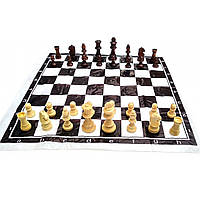 Шахматы дорожные деревянные в блистере с мягкой доской h фигур 4-8,5см (32548)