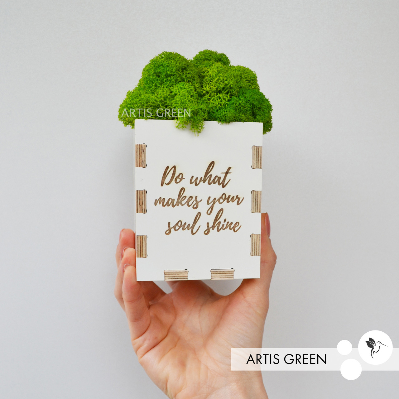 Сувенір з ламінованої фанери з гравіруванням і мохом від Artis Green, S80-1