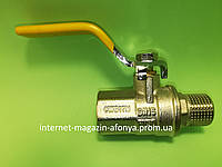 Кран 1/2" (15) кульовий посилений для газу Gross гайка-штуцер