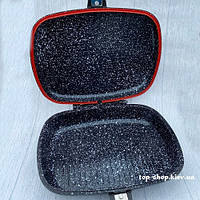 Сковорода-гриль двостороння з мармуровим покриттям A-PLUS 1502