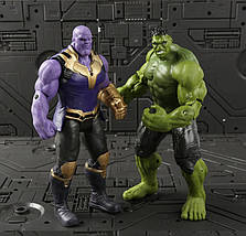 Ігрові фігурки "Avengers" Месники Халк і Танос 17 см, світло, рухливі. Набір із 2 шт., фото 3