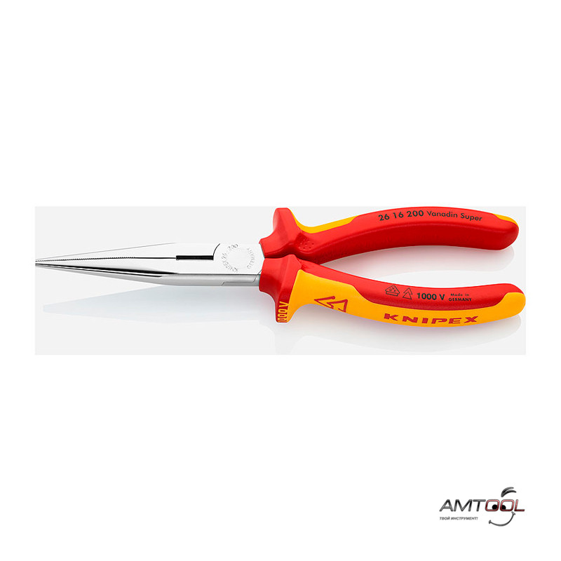 Плоскі круглогубці VDE 200 мм — Knipex 26 16 200