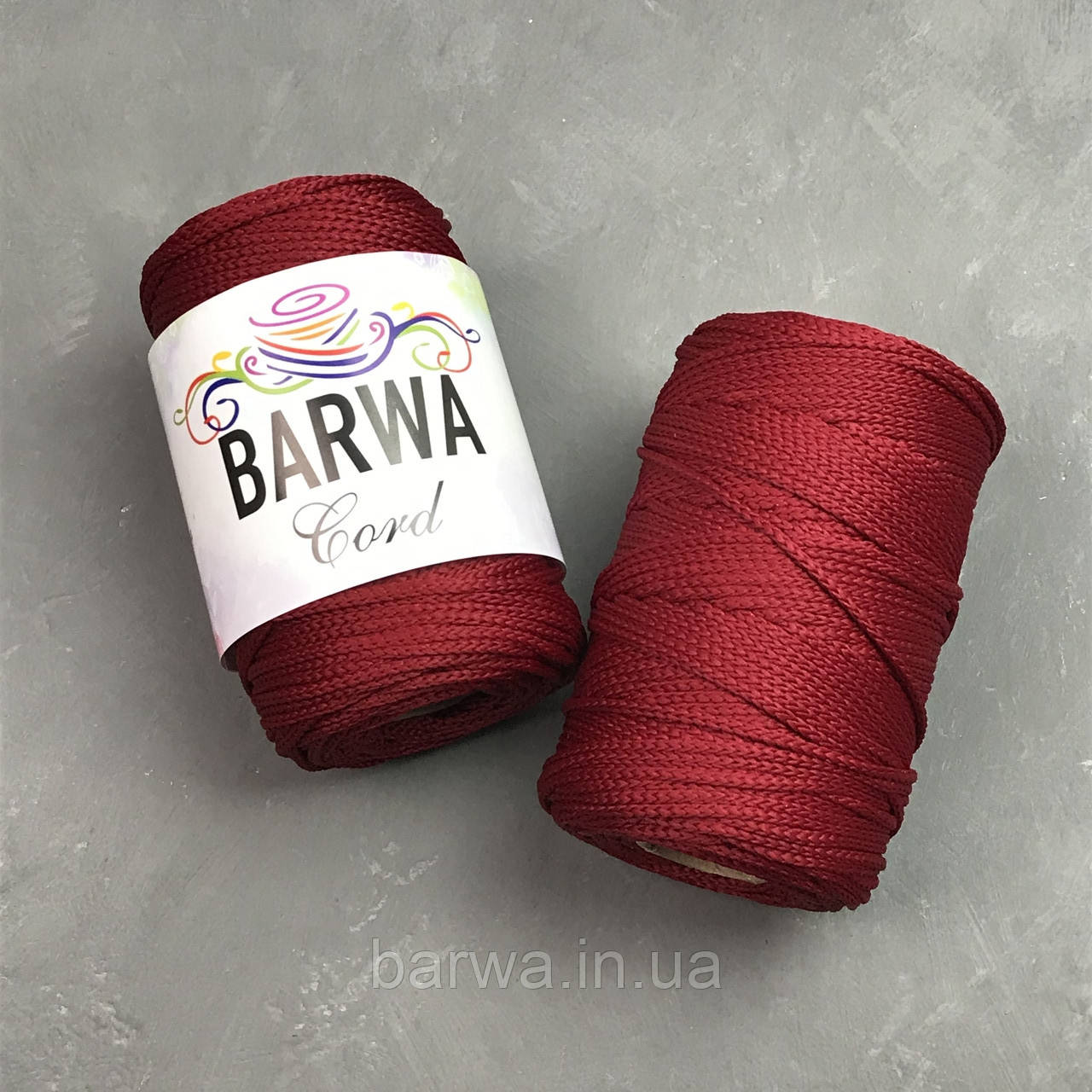 Шнур полиэфирный 3 мм без сердечника . цвет Бордо