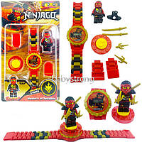 Детские наручные часы конструктор Ниндзяго Ninjago Кай + фигурка лего любимого героя