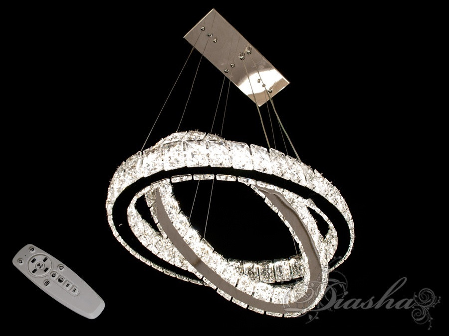 Кришталева світлодіодна люстра-кільця 1018 dimmer, фото 1