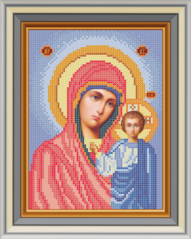 ЛК-2. Схема для вишивки бісером Пресвята Богородиця Казанська., фото 1