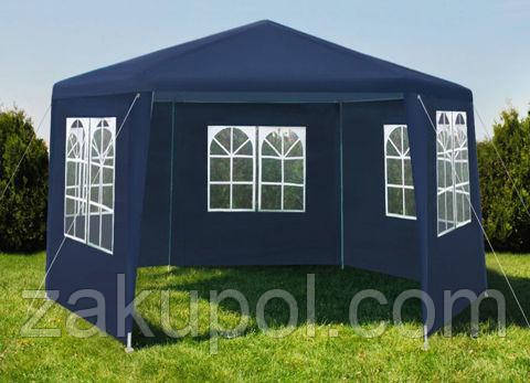 Садовий павільйон 2х2х2м синій 6-секційний + 6 СТІН Намет Павільйон Намет P7909
