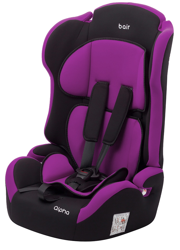 Автокрісло Bair Alpha 1/2/3 (9-36 кг) DA2418 чорний - фіолетовий, фото 1