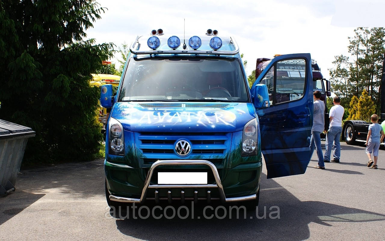 Захист переднього бампера (кенгурятник, бугель, дуга) з кликами Volkswagen Crafter, фото 1