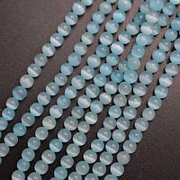 Бусини Котяче око діаметр 3-4 мм колір блідо-блакитний 95 шт.