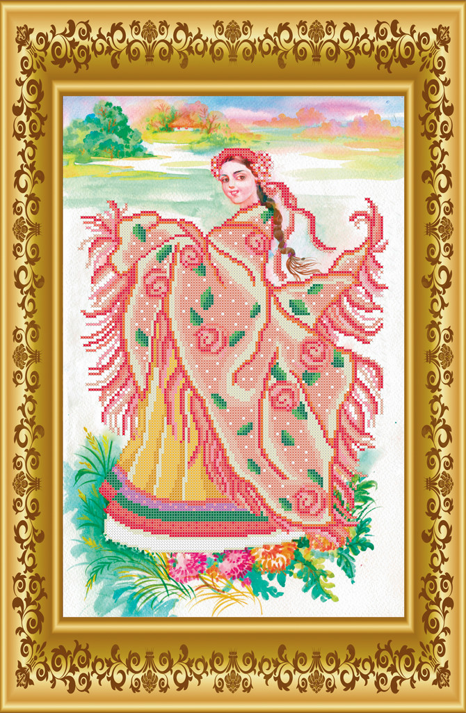 Схема для вишивки бісером Дівчина-Весна. Арт. СКВ-116, фото 1