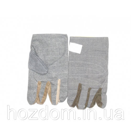 Рукавички зі щільної натуральної тканини прошиті, фото 1