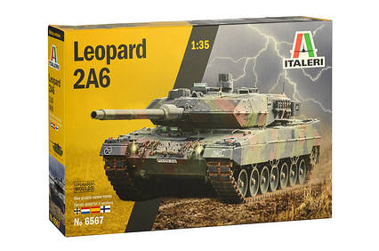 LEOPARD 2A6. Збірна модель танка в масштабі 1/35. ITALERI 6567, фото 1
