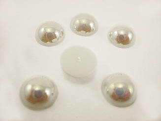 Напівнамистина 10 мм кольору "білі перли" без отворів декоративна для декору, рукоділля, хобі