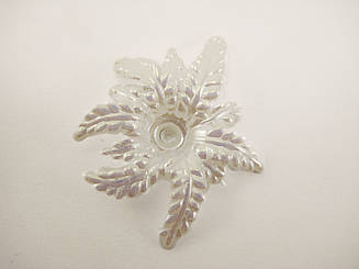 Намистини "Квітка" діаметром 35 мм кольору "білі перли" з отвором декоративна для декору, хобі, рукоділля.