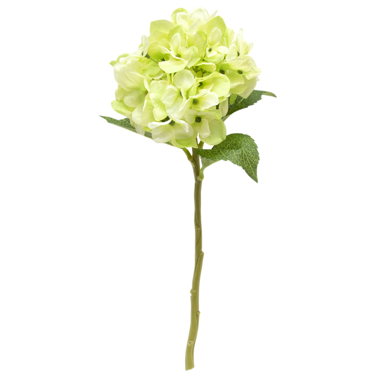 Штучна квітка Гортензія, 35 см, зелений, полімерний матеріал, тканина (631000)